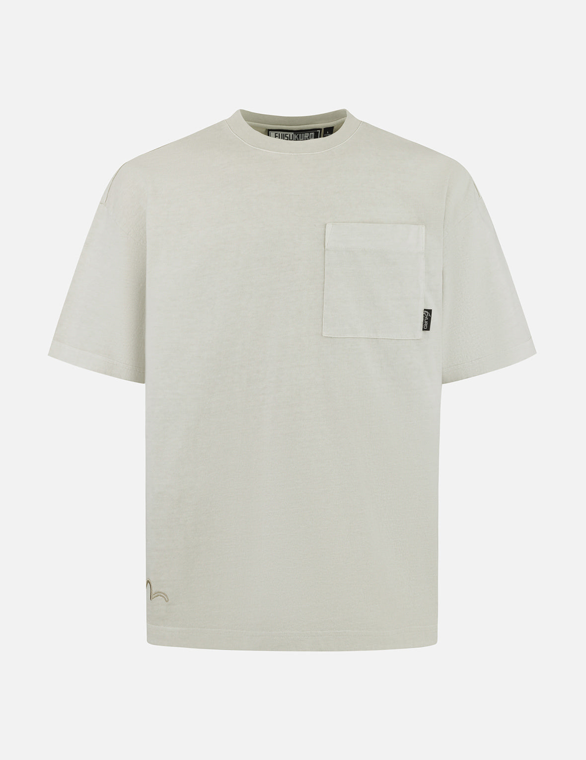 Seagull Embroidery and Logo Print Oversized T-shirt